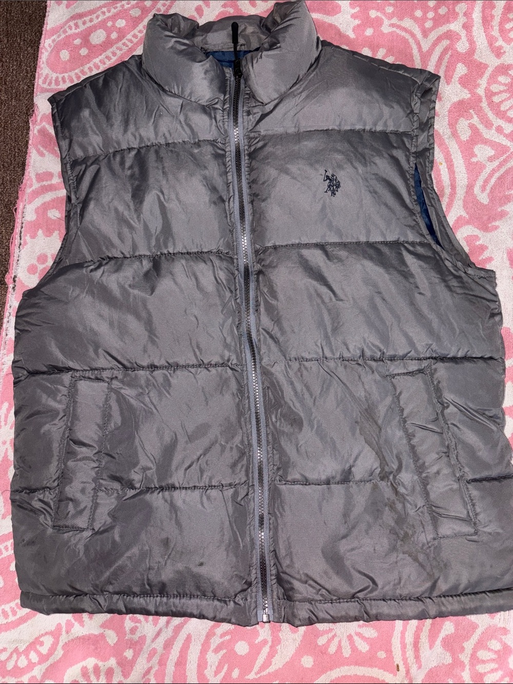 U.S. Polo Assn. Gray Quilted Puffer Vest
